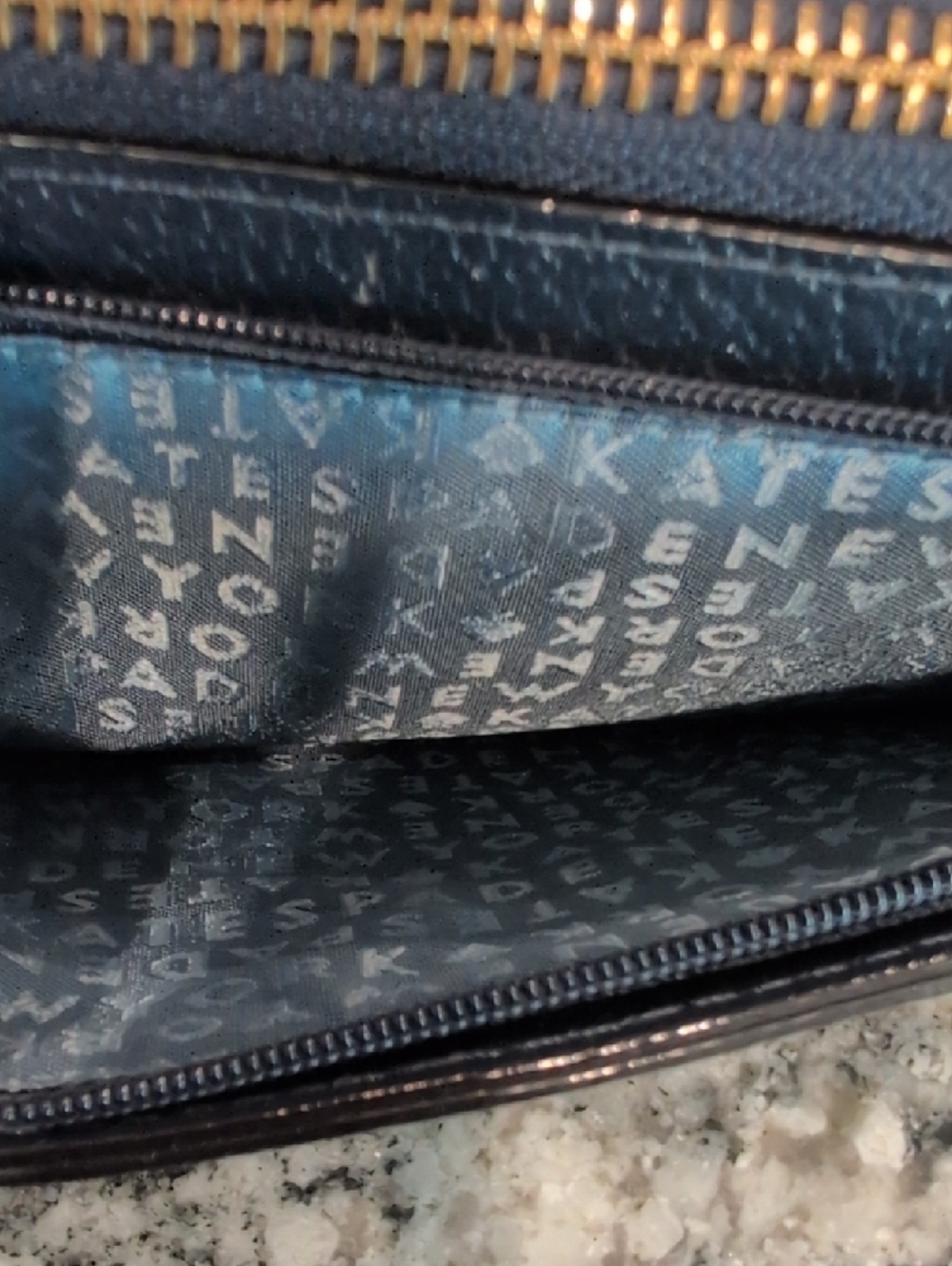 kate spade Navy Glitter Tote Bag w/Matching Glitter Wallet - Picture 5 of 11